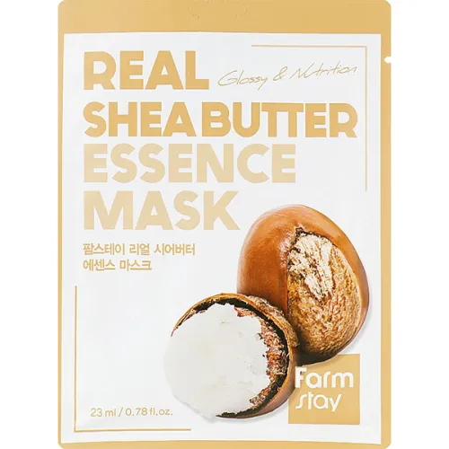 Тканинна маска для обличчя FarmStay Real Shea Butter Essence Mask з маслом ши, 23 мл.