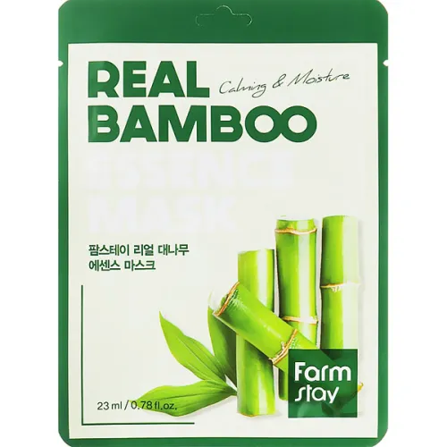 Тканинна маска для обличчя FarmStay Real Bamboo Essence Mask з екстрактом бамбука, 23 мл.