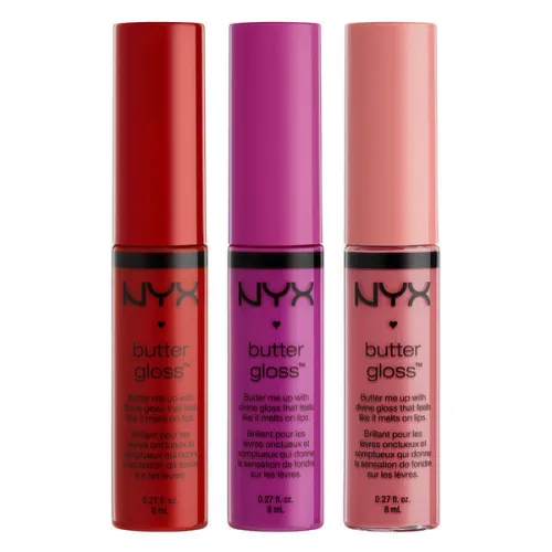 Набор глянцевых блесков для губ NYX Butter Gloss Set 6, 3шт. х 8 мл.