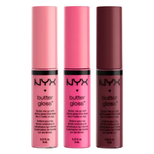 Набор глянцевых блесков для губ NYX Butter Gloss Set 7, 3 шт. х 8 мл.