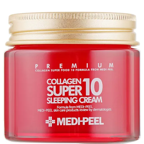 Омолаживающий ночной крем для лица Medi Peel Collagen Super 10 Sleeping Cream с коллагеном, 70 мл.