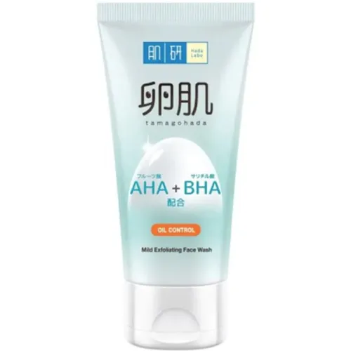 Пенка для умывания регулирующая жирность кожи Hada Labo AHA + BHA Oil Control Mild Exfolicating Face Wash, 130 г.