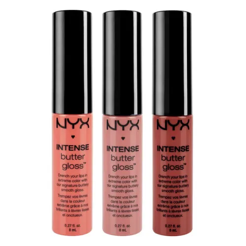 Набор глянцевых блесков для губ NYX Intense Butter Gloss Set 2, 3 шт. х 8 мл.