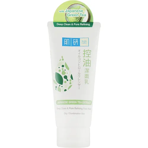 Крем-пенка для глубокого очищения пор Hada Labo Japanese Green Tea Extract Deep Clean & Pore Refining Face Wash с экстрактом