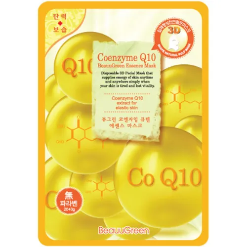 Тканинна маска для обличчя Beauugreen Contour 3D Coenzyme Essence Mask з коензимом, 23 мл.