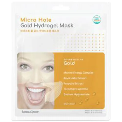 Гидрогелевая маска для лица Beauugreen Micro Hole Gold Hydrogel Mask с золотом, 28 г.