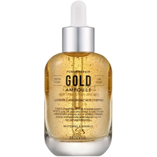 Антивозрастная ампульная сыворотка для лица Eunyul Power Repair Gold Ampoule 99.9% Pure с золотом, 50 мл.