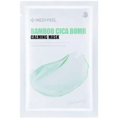 Успокаивающая тканевая маска для лица Medi Peel Bamboo Cica Bomb Calming Mask с центеллой и бамбуком, 25 мл.