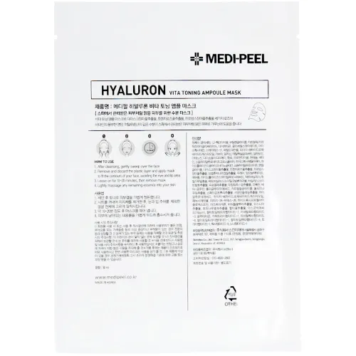 Тканевая маска для выравнивания тона кожи лица Medi Peel Hyaluron Vita Toning Ampoule Mask, 30 мл. - вид 2