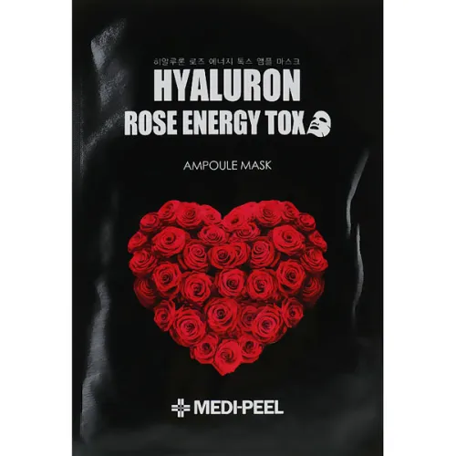 Тканевая маска детокс Medi Peel Hyaluron Rose Energy Tox с экстрактом розы, 30 мл.