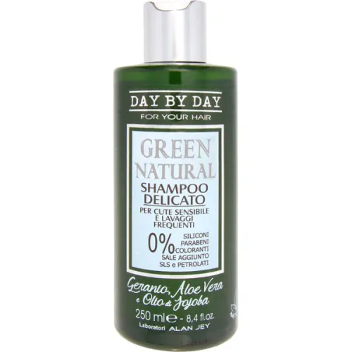 Деликатный шампунь для чувствительной кожи и частого применения Alan Jey Green Natural Shampoo Delicato, 250 мл.