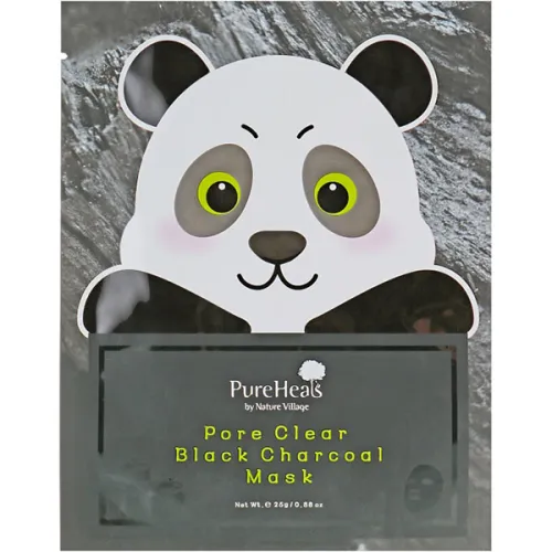 Тканевая маска для лица PureHeal’s Pore Clear Black Charcoal Mask с черным углем, 25 г.