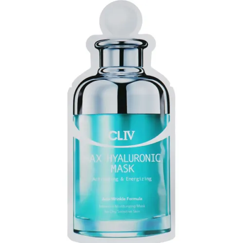 Зволожуюча тканинна маска для обличчя CLIV Max Hyaluronic Mask з гіалуроновою кислотою, 30 г.
