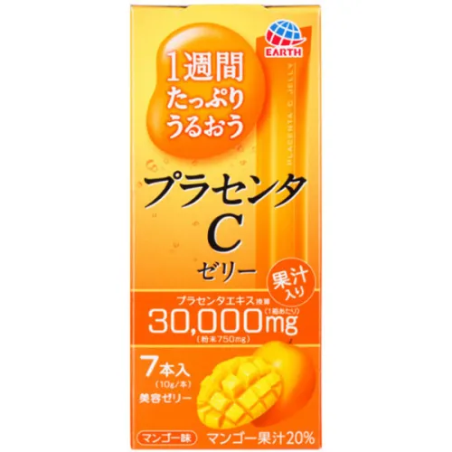 Питьевая плацента в форме желе Earth Placenta C Jelly Mango со вкусом манго, 7 шт. х 10 г. срок год. до 06.26