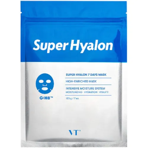 Зволожуюча тканинна маска для обличчя VT Cosmetics Super Hyalon 7 Days Mask з гіалуроновою кислотою, 7 шт. х 17 г.