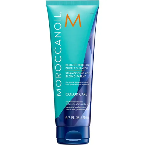 Фиолетовый тонирующий шампунь для осветленных волос Moroccanoil Blonde Perfecting Purple Shampoo, 70 мл. - вид 2