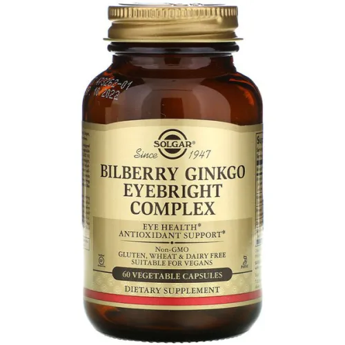 Комплекс черники гинкго для зрения Solgar Bilberry Ginkgo Eyebright Complex