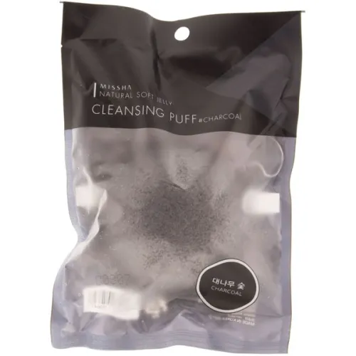 Спонж конняку Missha Natural Soft Jelly Cleansing Puff Charcoal с древесным углем