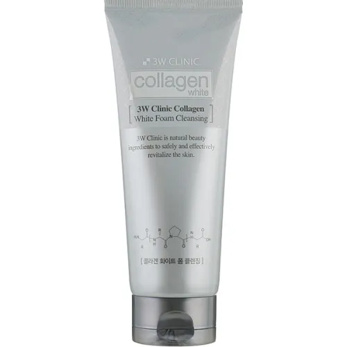 Осветляющая пенка для умывания 3W Clinic Collagen Whitening Foam Cleansing с коллагеном, 180 мл.