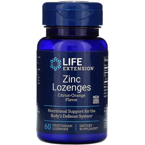 Цинк в леденцах Life Extension Zinc Lozenges Citrus-Orange Flavor 18.75 mg с цитрусово-апельсиновым вкусом, 18,75 мг.