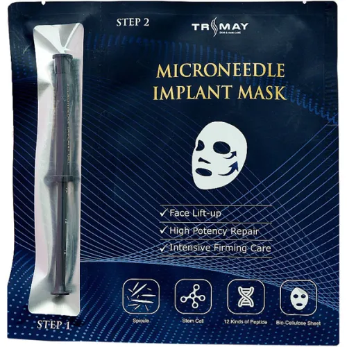 Двофазна омолоджуюча тканинна маска для обличчя Trimay Microneedle Implant Mask з мікроголками, 30 мл.