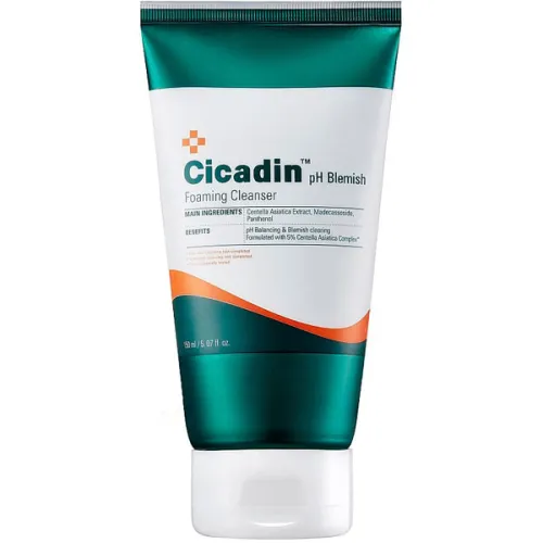 Пенка для проблемной кожи лица Missha Cicadin pH Blemish Foaming Cleanser с экстрактом центеллы, 150 мл.