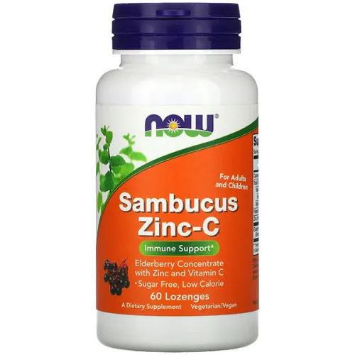 Цинк Now Foods Sambucus Zinc-C с витамином C и бузиной