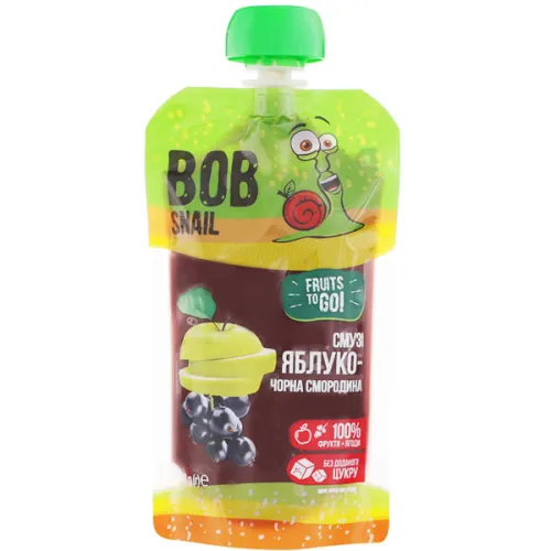 Смузи яблоко и черная смородина Bob Snail Smoothie Apple & Black Currant, 120 г.