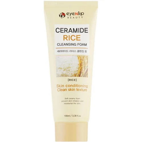 Пенка для умывания Eyenlip Ceramide Rice Cleansing Foam с керамидами и рисом, 100 мл.