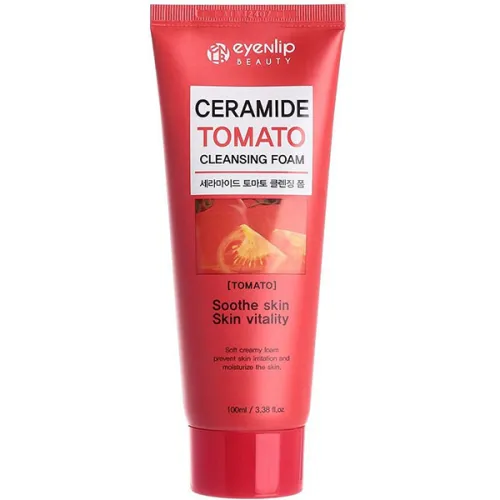 Пенка для умывания Eyenlip Ceramide Tomato Cleansing Foam с керамидами и томатом, 100 мл.