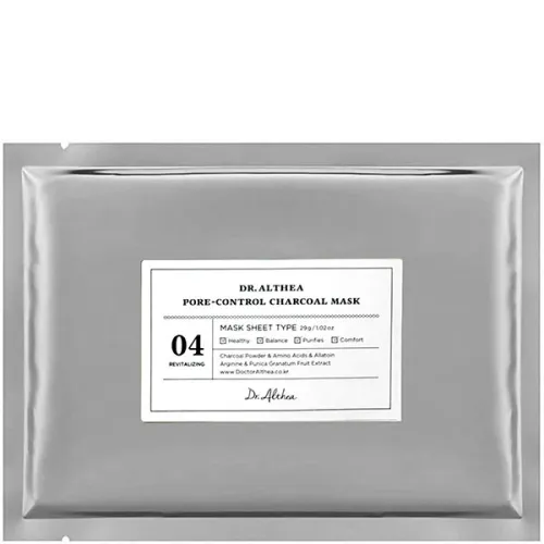 Тканевая маска для балансирования кожи лица и сужения пор Dr.Althea Pore-Control Charcoal Mask с древесным углем, 29 г.