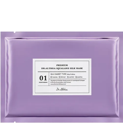 Тканинна маска для живлення шкіри обличчя Dr.Althea Premium Squalane Silk Mask з гіалуроновою кислотою та скваланом, 28 г.
