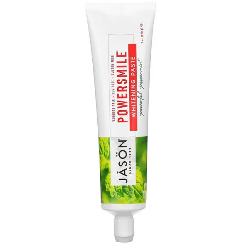 Відбілююча зубна паста перцева м’ята Jason Natural PowerSmile Whitening Paste Powerful Peppermint, 85 г.