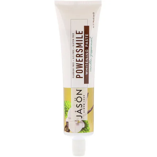 Відбілююча зубна паста ваніль та м’ята Jason Natural PowerSmile Whitening Toothpaste Vanilla Peppermint, 170 г.