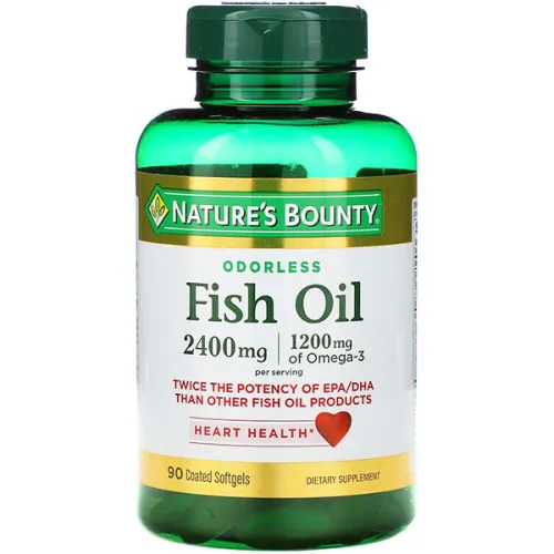 Рыбий жир без запаха Nature’s Bounty Odorlees Fish Oil 2400 mg + 1200 mg, 2400 мг. + 1200 мг.