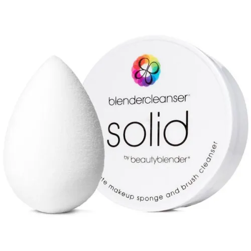 Белый спонж и средство для очищения Beauty Blender Pure Sponge and Solid Cleanser