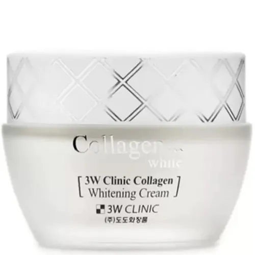 Легкий осветляющий крем для лица 3W Clinic Collagen White Whitening Cream с коллагеном, 60 мл.
