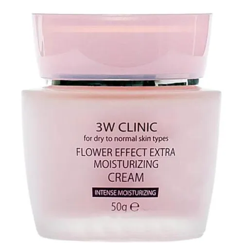 Экстра увлажняющий крем для лица 3W Clinic Flower Effect Extra Moisturizing Cream с цветочными экстрактами, 50 мл.