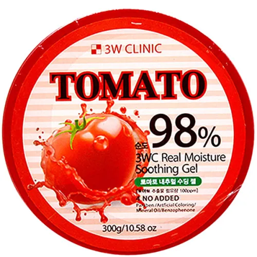 Багатофункціональний гель 3W Clinic Tomato Real Moisture Soothing Gel 98% з екстрактом томату, 300 г.