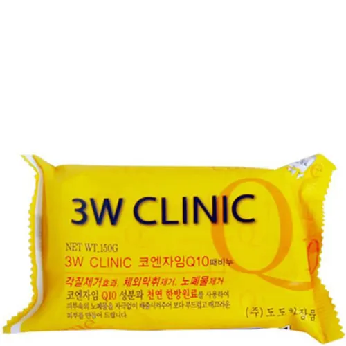 Очищающее мыло для лица и тела 3W Clinic Q10 Dirt Soap с коэнзимом Q10, 150 г.