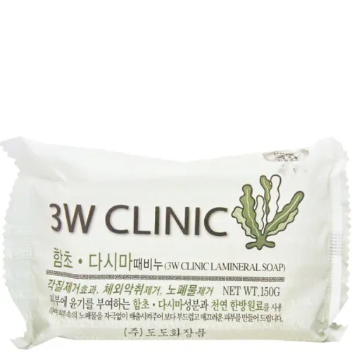Очищающее мыло для лица и тела 3W Clinic Kelp Dirt Soap с экстрактом бурых водорослей, 150 г.