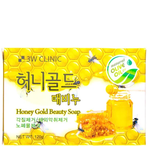 Очищающее мыло для лица и тела 3W Clinic Honey Gold Beauty Soap с экстрактом меда и золота, 120 г.