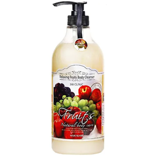 Расслабляющий гель для душа 3W Clinic Fruit Relaxing Body Cleanser с экстрактом фруктов, 1000 мл.