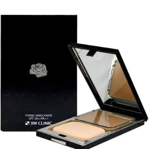 Компактна пудра для обличчя 3W Clinic Rose Quartz Fixing Cover Two Way Cake SPF20+ PA++, 10 г.