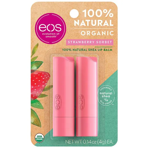 Набір бальзамів для губ «полуничний сорбет» EOS Lip Balm Strawberry Sorbet 2 Pack, 2 шт. х 4 г.