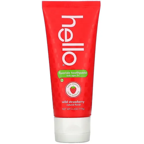Зубна паста для дітей «полуниця» Hello Kids Fluoride Toothpaste Wild Strawberry, 119 г.