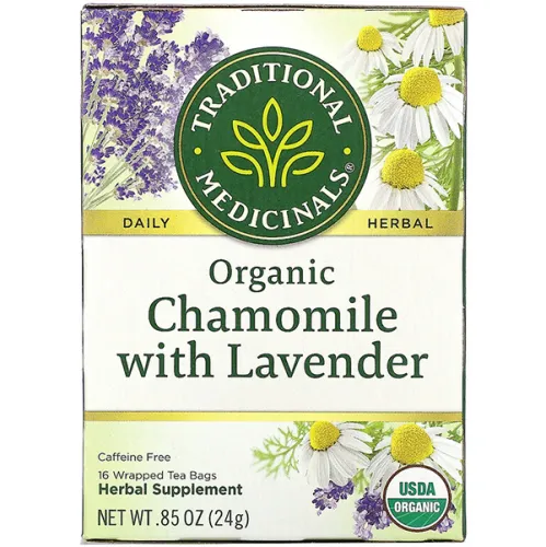 Травяной чай из ромашки и лаванды Traditional Medicinals Organic Chamomile with Lavender, 16 шт. х 1.5 г.