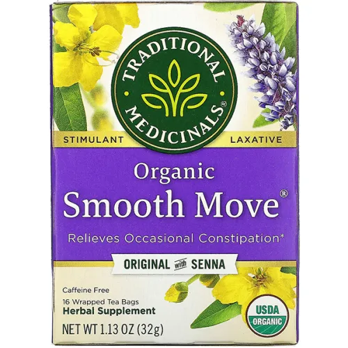Трав’яний чай Traditional Medicinals Organic Smooth Move Original with Senna із сенни, 16 шт. х 2 г.
