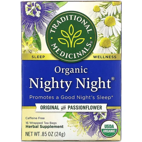 Трав’яний чай Traditional Medicinals Organic Nighty Night Original with Passionflower зі страстоцвіту, 16 шт. х 1.5 г.