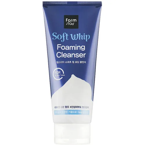 Воздушная пенка для умывания FarmStay Soft Whip Foaming Cleanser с гиалуроновой кислотой и коллагеном, 180 мл.